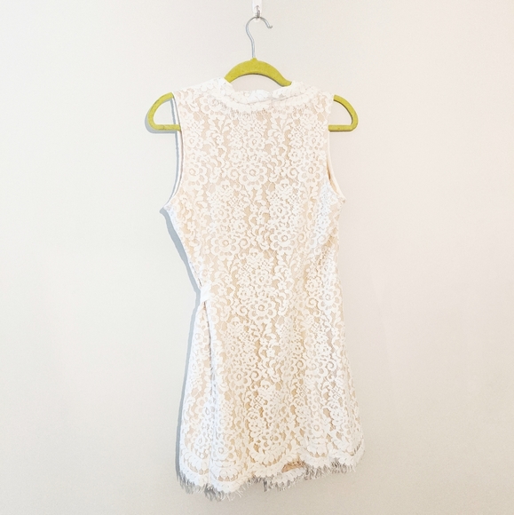Revolve Endless Rose White Lace Wrap Mini Dress - Picture 5 of 6